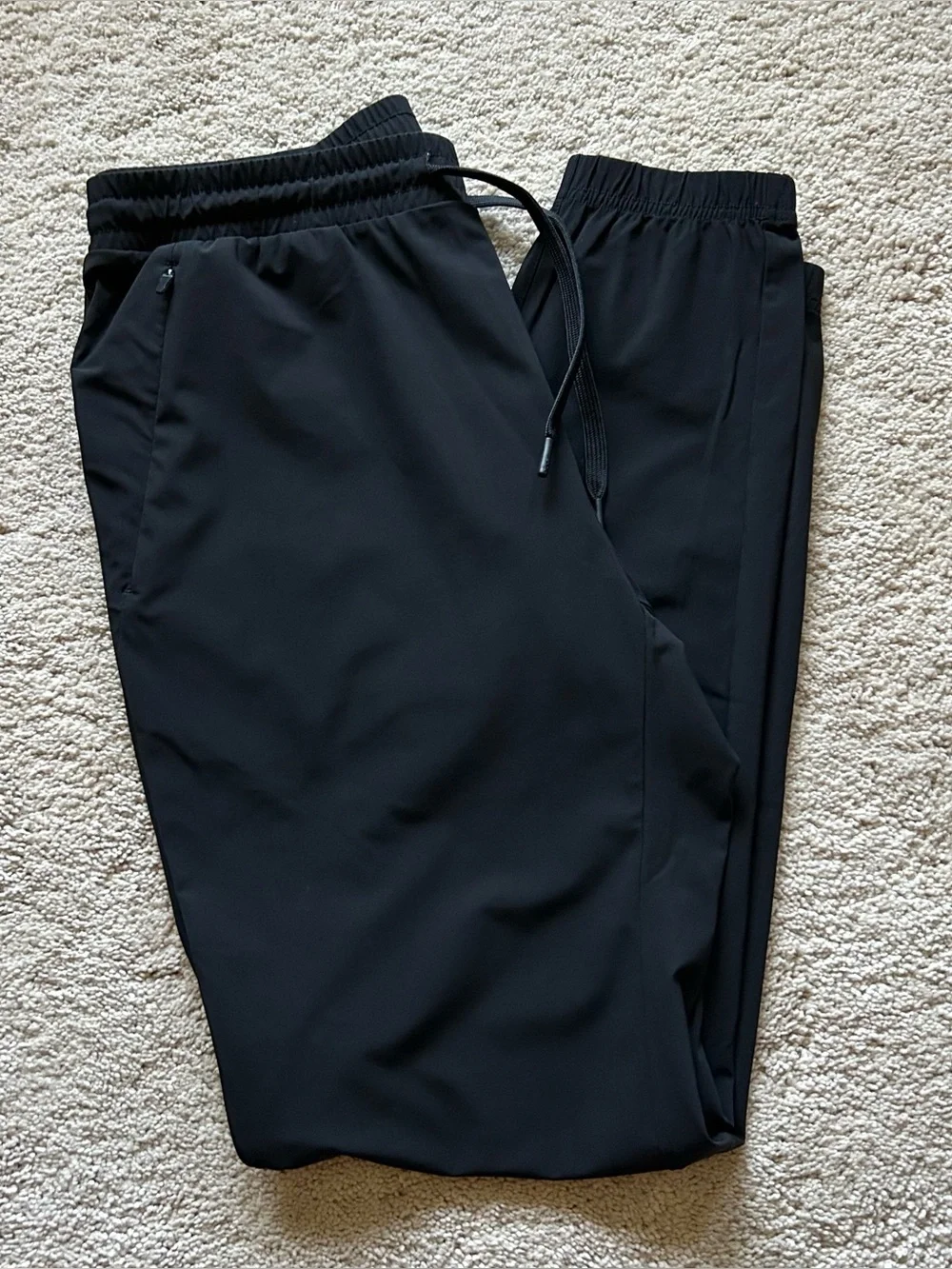 UNRL Men's Black Track Jogger Pants 4-Way Stretch Zip Pockets Size Small